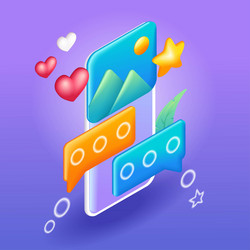 Trending 3d isometric cartoon icon smartphone vector