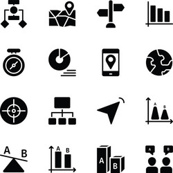 User flow journey map ab testing glyph icons vector