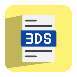 3ds document file type format icons extension vector image