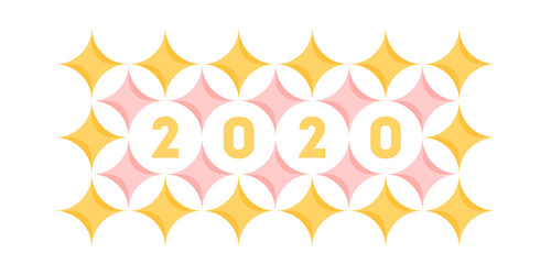 abstract banner with 2020 numbers and circles vector image