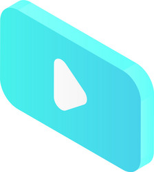 Blue video symbol icon isometric style vector