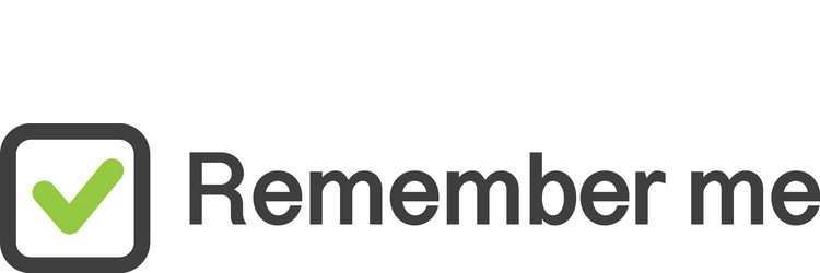 check mark icon in square with remember me sign vector image