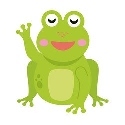 Green bull frog amphibian Royalty Free Vector Image