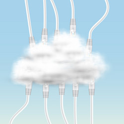 multiple connection to cloud vector image