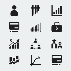 set of 12 editable statistic icons includes vector image