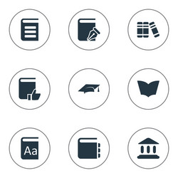 set of simple reading icons vector image