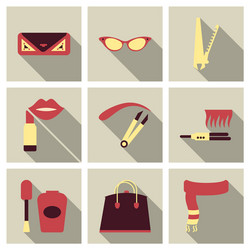 Set with icons on theme of shopping and clothes vector