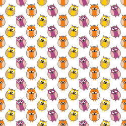 tile pattern with owls on white background vector image