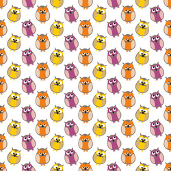 Tile pattern with owls on white background vector