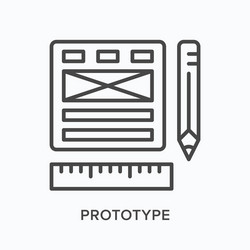 Website Prototype Icon - Flat Line vector image
