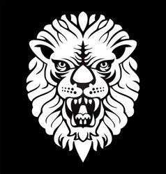 White Lion Head - Bold Emblem Vector Image