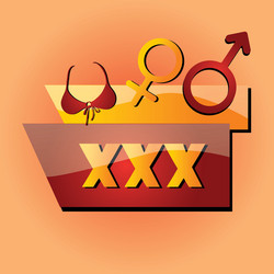 A colored icon with some text and gender symbols vector