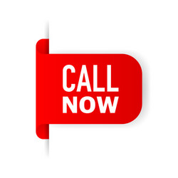 call now red label on white background vector image