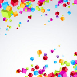 colorful bright cube exploded particle background vector image