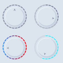 newmorphic ui circle light set vector image