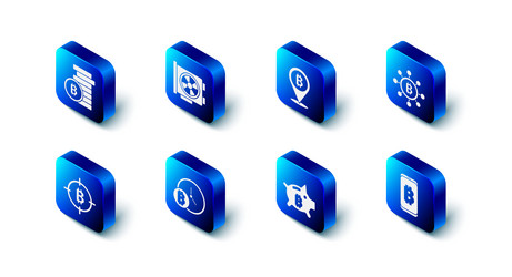 set video graphic card bitcoin blockchain vector image