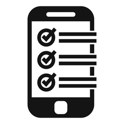 smartphone showing checklist for approving vector image
