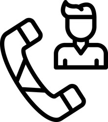 call queue linear style icon design vector image