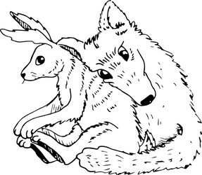 Love Wolf Couple Vector Images (67)