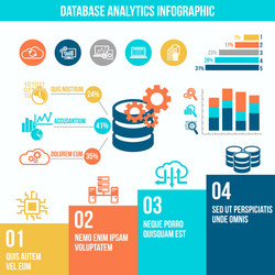 database analytics infographics vector image