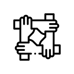 collaboration icon thin linear style design vector image