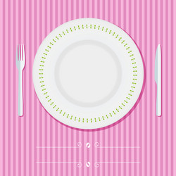 Elegant Place Setting with Plate, Knife, and Fork vector image