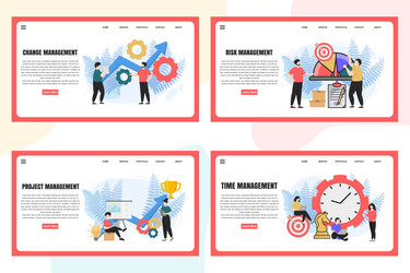 set of web page design templates for management vector image