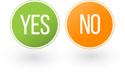 yes and no button icons isolated on white vector