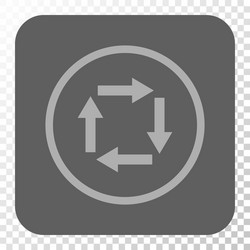 circulation arrows rounded square button vector image