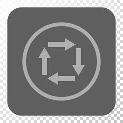 circulation arrows rounded square button vector