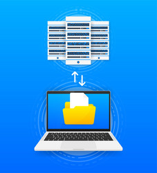 data processing center connecting the server farm vector image