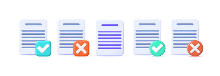 document processing with check mark vector image