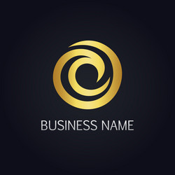 Gold halftone dots in circle form round logo sign Vector Image