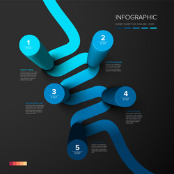 minimalistic dark five steps diagonal template vector image
