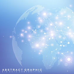 network and data exchange over planet earth vector image