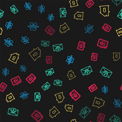 set line incognito mode mail message lock vector image