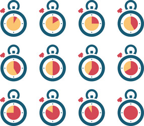 timer symbols 24 hour animation clocks fast vector image