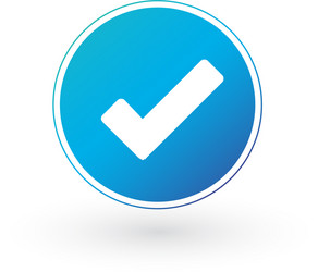 check list button icon mark in round sign vector image