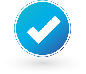 check list button icon mark in round sign vector