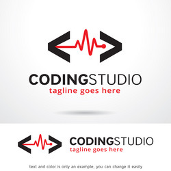 coding studio logo template vector image