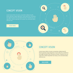 flat icons zoom out touch double click and other vector image