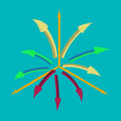 flat shading style icon arrow chart vector image