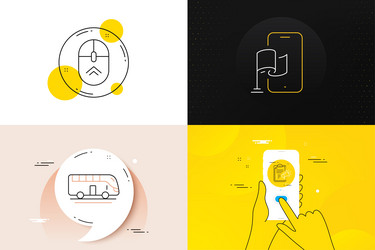 minimal set of location app swipe up and bus tour vector image