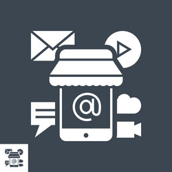 mobile marketing glyph icon vector