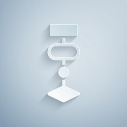 paper cut algorithm icon isolated on grey vector image