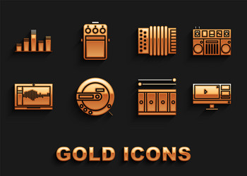 set music cd player video recorder editor vector image