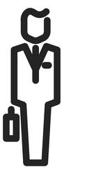 standing man line icon businessman with briefcase vector image