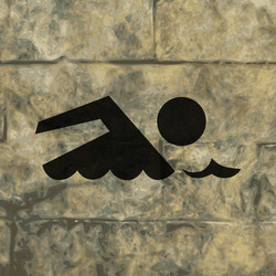 swimmer pool flat modern web button and space vector image