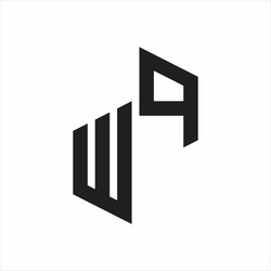 wp initial letters logo monogram with up to down vector