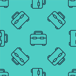 black line toolbox icon isolated seamless pattern vector image